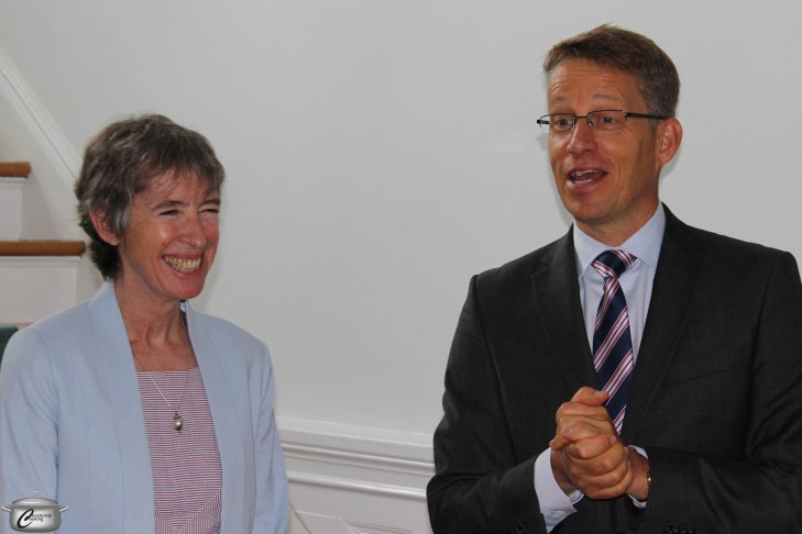 Author Michele Genest and Swedish Ambassador to Canada Teppo Tauriainen